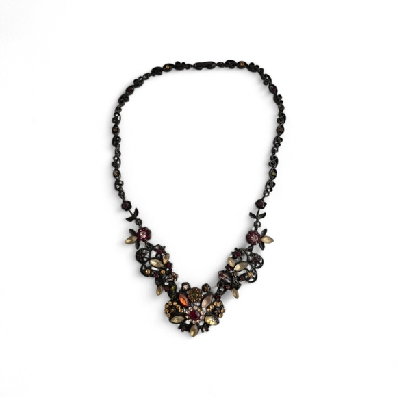 Vintage Romantic Goth Floral Statement NecklaceDark Romance Victorian Bib Cho